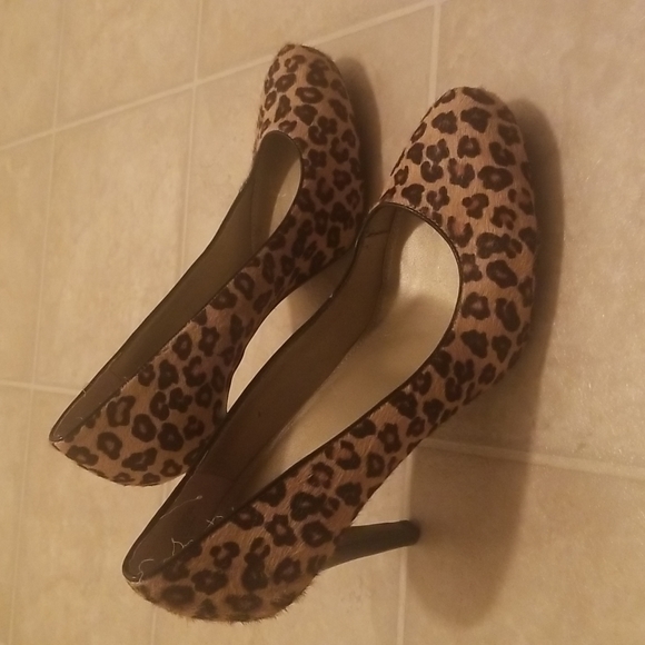 Classy Leopard Heels With Real Fur! Sz. 9! - Picture 2 of 6